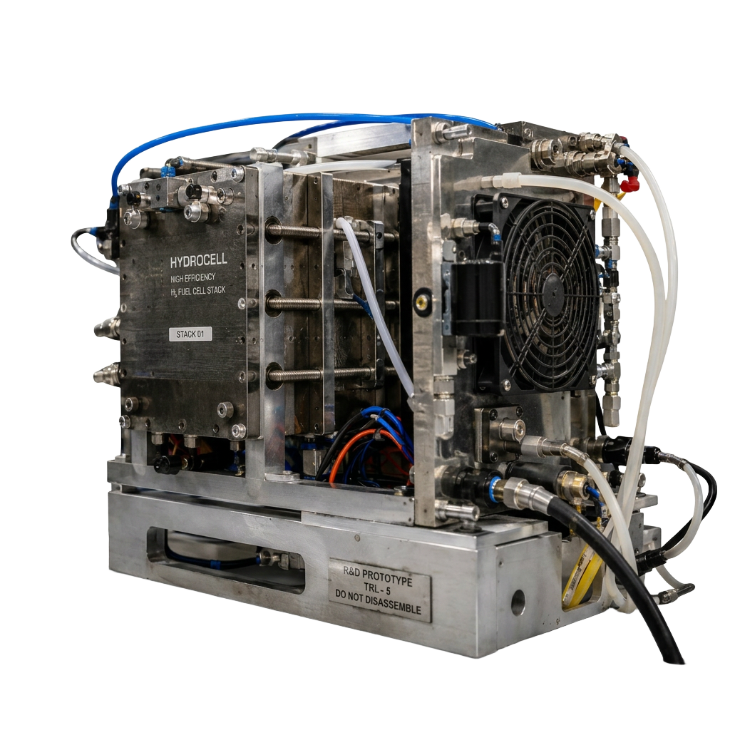 Hydrocell — Graphene-enhanced hydrogen fuel cell stack for clean mobility and stationary power.